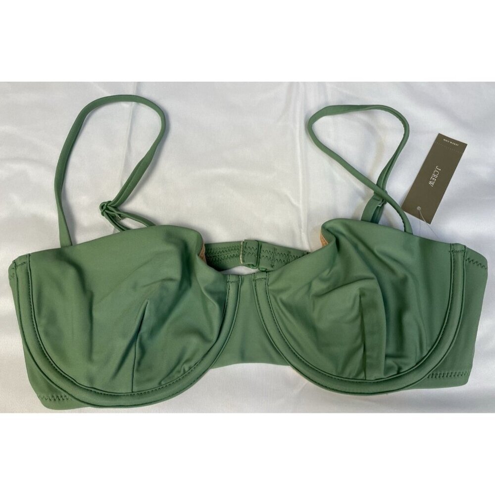 NWT J. Crew Green Balconette Underwire Bikini Top Womens Size 32B BX612 Swimsuit